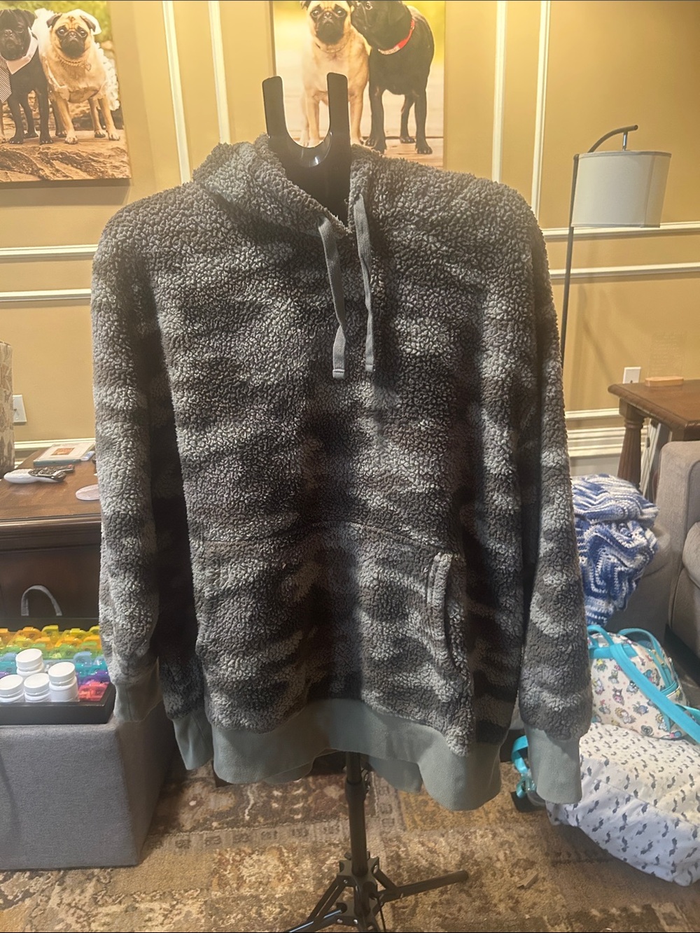 SO Women's Plush Sherpa Utility Jacket - Gray Camo